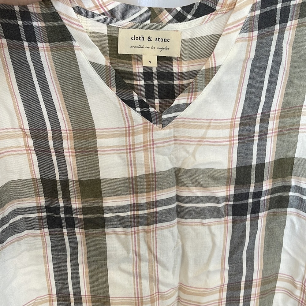 Anthropologie Cloth and Stone plaid top - Picture 3 of 5